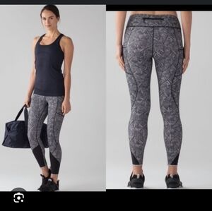 Lululemon Geometric Patterned Leggings Size 6 Used Like New.